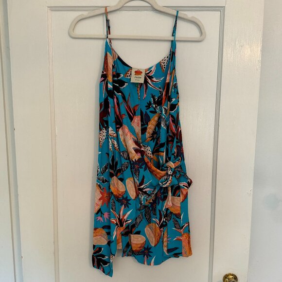Farm Rio Tropical Print Spaghetti Strap Mini Dress - Size S - Picture 6 of 9